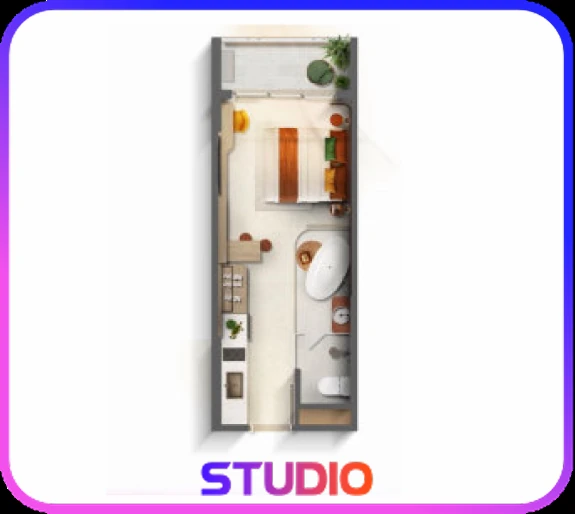 Hình giới thiệu căn Studio QTopia